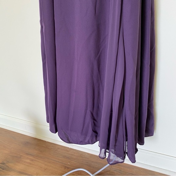 White by Vera Wang Maxi Bridesmaid Dress in Amethyst Belted Waist Sz 10 - Picture 3 of 16